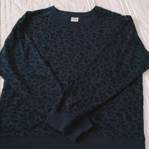 Victoria’s Secret PINK navy and black leopard print sweatshirt. Size medium.